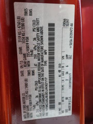 Photo 14 from auction – 2014 FORD ESCAPE TIT with VIN 1FMCU0J93EUA92117