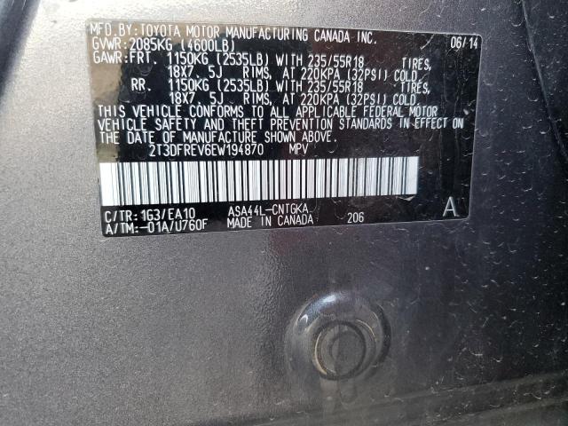 Photo 14 from auction – 2014 TOYOTA RAV4 LIMIT with VIN 2T3DFREV6EW194870