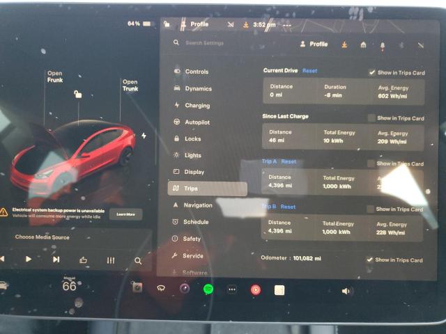 Photo 9 from auction – 2022 TESLA MODEL 3 with VIN 5YJ3E1EA8NF288011