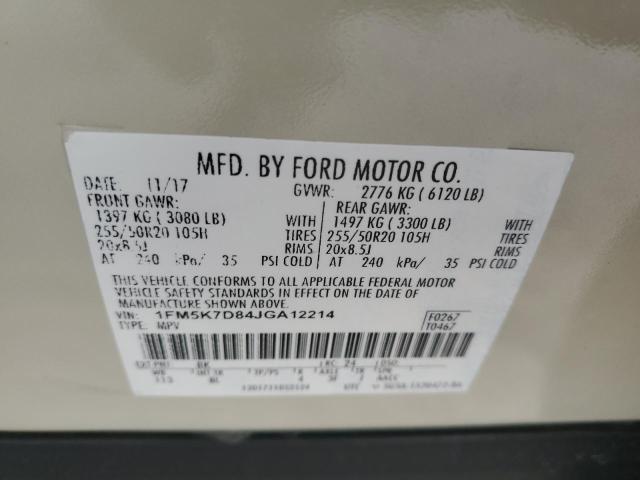 Photo 14 from auction – 2018 FORD EXPLORER X with VIN 1FM5K7D84JGA12214