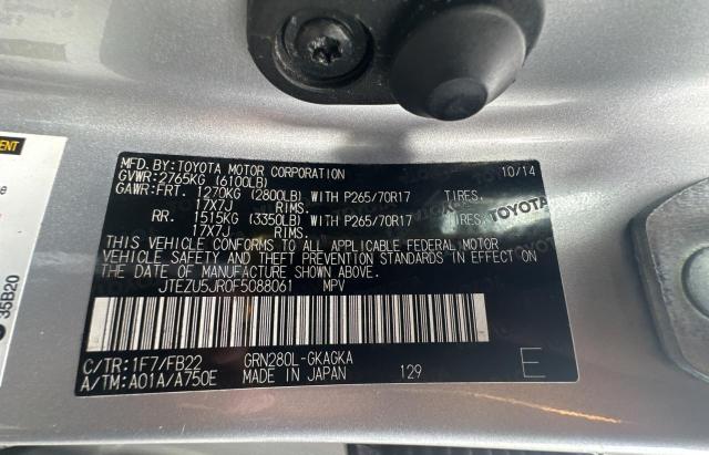 Photo 10 from auction – 2015 TOYOTA 4RUNNER SR with VIN JTEZU5JR0F5088061
