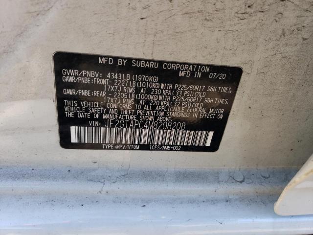 Photo 14 from auction – 2021 SUBARU CROSSTREK with VIN JF2GTAPC4M8208208