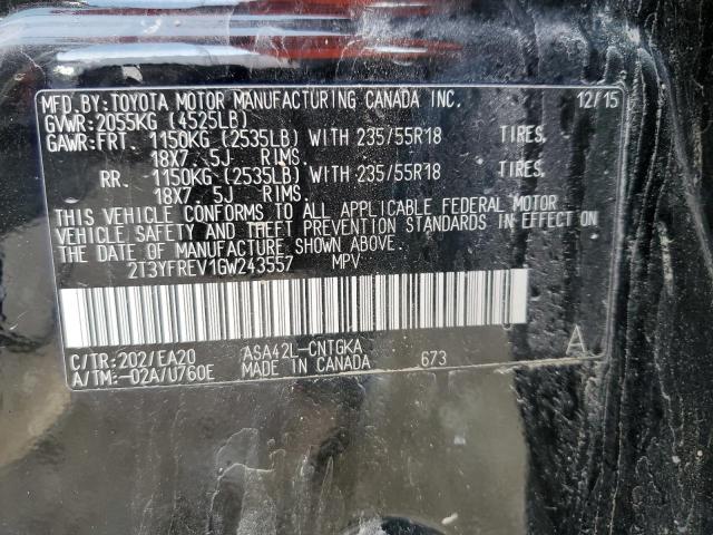 Photo 14 from auction – 2016 TOYOTA RAV4 LIMIT with VIN 2T3YFREV1GW243557