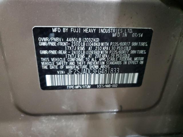 Photo 14 from auction – 2015 SUBARU FORESTER 2 with VIN JF2SJADC3FG481833