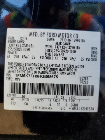 Photo 14 from auction – 2017 FORD EXPLORER L with VIN 1FM5K7FH9HGB68675