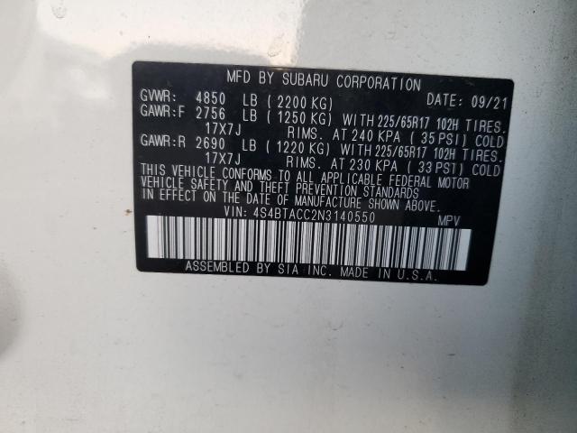 Photo 14 from auction – 2022 SUBARU OUTBACK PR with VIN 4S4BTACC2N3140550