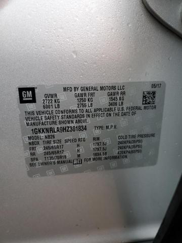 Photo 14 from auction – 2017 GMC ACADIA SLE with VIN 1GKKNRLA9HZ301834