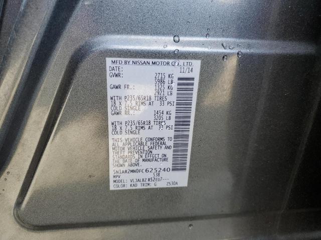 Photo 14 from auction – 2015 NISSAN PATHFINDER with VIN 5N1AR2MN0FC625240