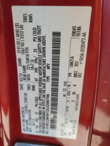 Photo 14 from auction – 2013 FORD ESCAPE SEL with VIN 1FMCU9H91DUD06756