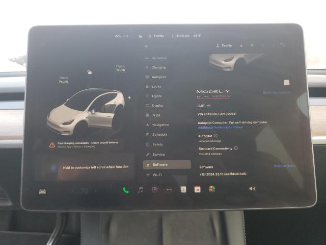 Photo 9 from auction – 2023 TESLA MODEL Y with VIN 7SAYGDEF3PF920531