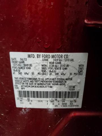 Photo 14 from auction – 2013 FORD EDGE LIMIT with VIN 2FMDK3K93DBA37746