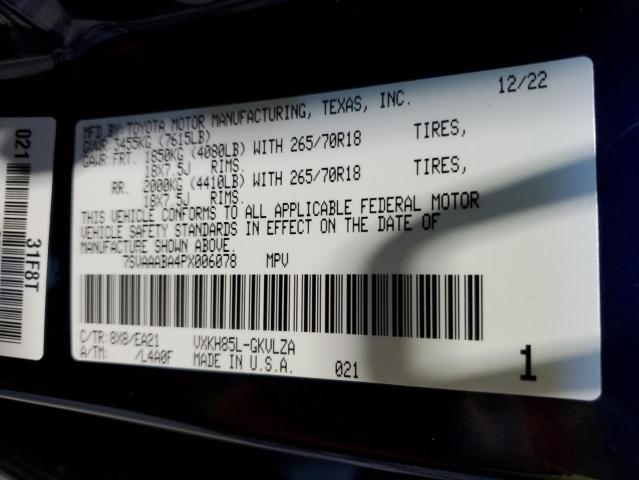 Photo 14 from auction – 2023 TOYOTA SEQUOIA SR with VIN 7SVAAABA4PX006078