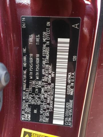 Photo 14 from auction – 2014 TOYOTA HIGHLANDER with VIN 5TDKKRFH6ES022108