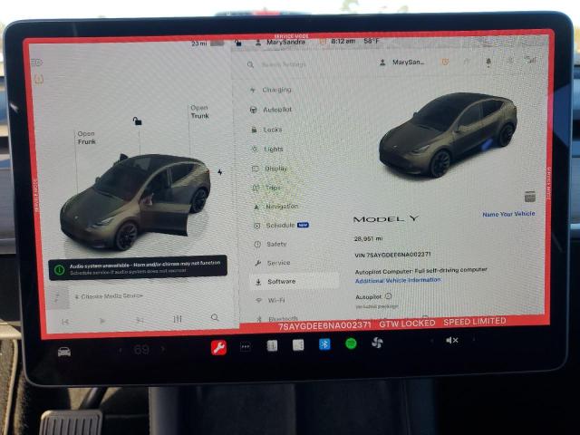 Photo 9 from auction – 2022 TESLA MODEL Y with VIN 7SAYGDEE6NA002371