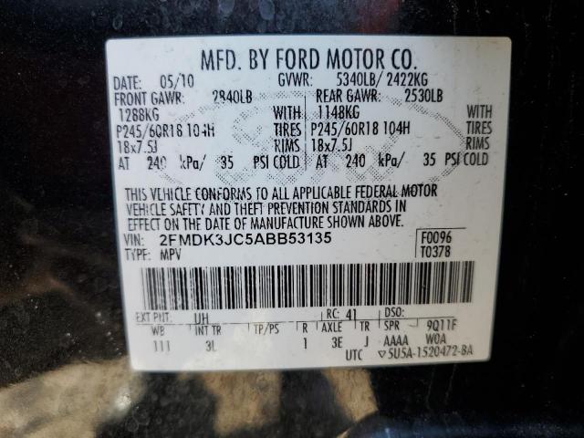 Photo 14 from auction – 2010 FORD EDGE SEL with VIN 2FMDK3JC5ABB53135