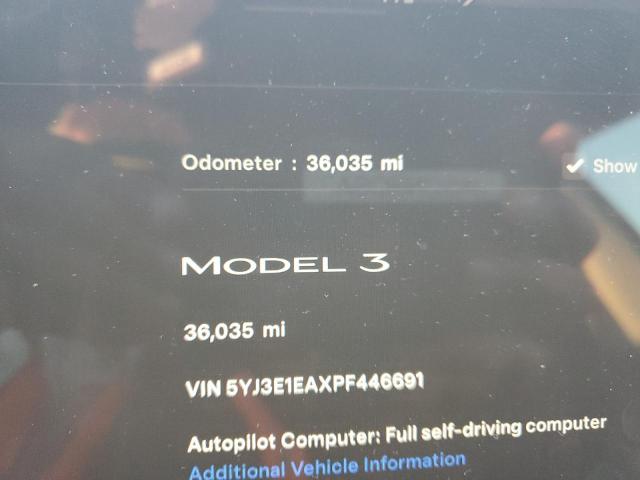 Photo 9 from auction – 2023 TESLA MODEL 3 with VIN 5YJ3E1EAXPF446691