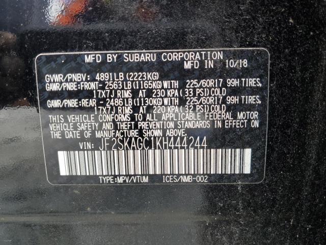 Photo 14 from auction – 2019 SUBARU FORESTER P with VIN JF2SKAGC1KH444244
