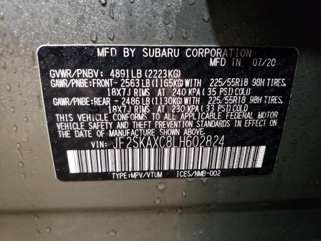 Photo 14 from auction – 2020 SUBARU FORESTER T with VIN JF2SKAXC8LH602824