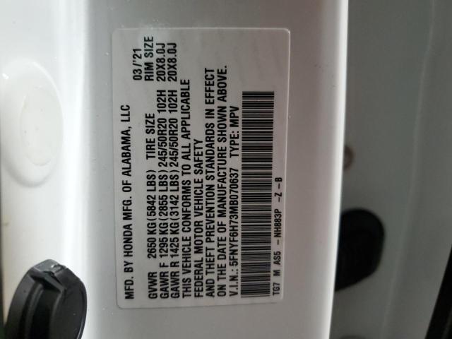 Photo 14 from auction – 2021 HONDA PILOT BLAC with VIN 5FNYF6H73MB070637