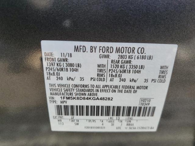 Photo 14 from auction – 2019 FORD EXPLORER X with VIN 1FM5K8D84KGA48282