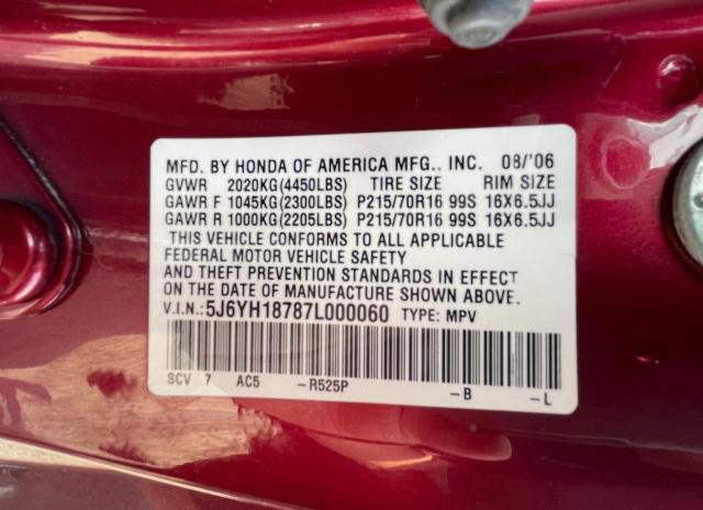 Photo 10 from auction – 2007 HONDA ELEMENT EX with VIN 5J6YH18787L000060