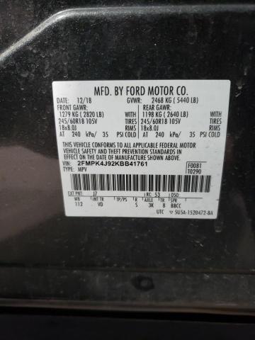Photo 14 from auction – 2019 FORD EDGE SEL with VIN 2FMPK4J92KBB41761