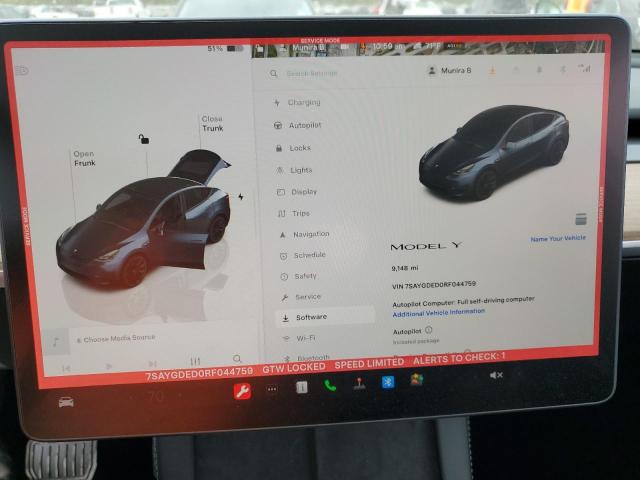 Photo 9 from auction – 2024 TESLA MODEL Y with VIN 7SAYGDED0RF044759