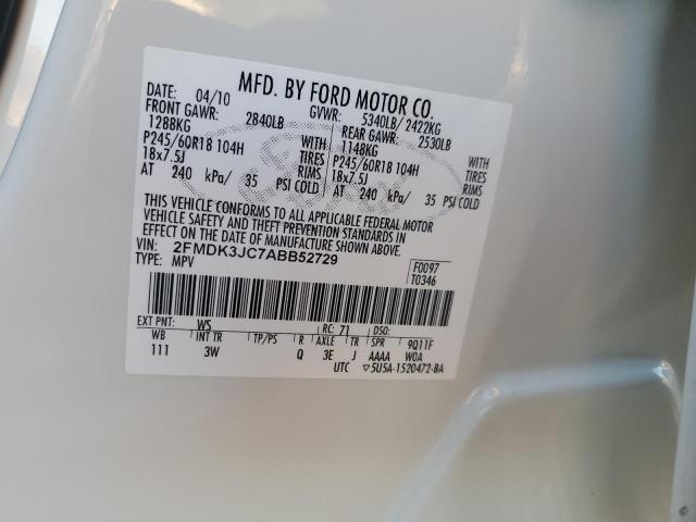 Photo 14 from auction – 2010 FORD EDGE SEL with VIN 2FMDK3JC7ABB52729