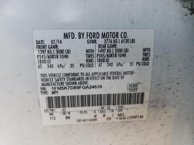 Photo 14 from auction – 2015 FORD EXPLORER X with VIN 1FM5K7D89FGA24639