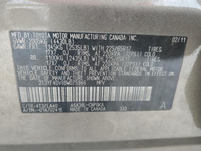Photo 14 from auction – 2011 TOYOTA RAV4 LIMIT with VIN 2T3YF4DV8BW075946