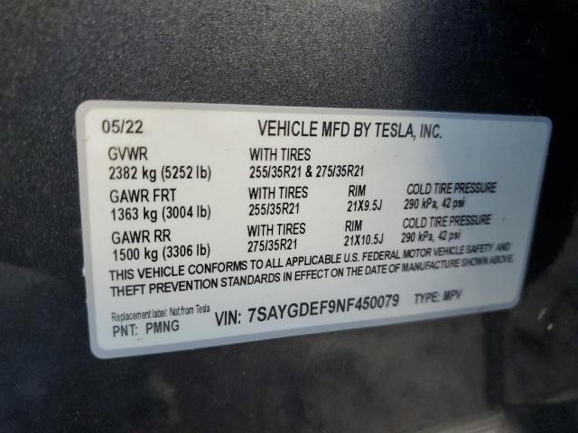Photo 14 from auction – 2022 TESLA MODEL Y with VIN 7SAYGDEF9NF450079