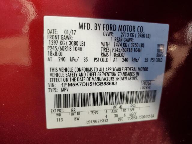 Photo 14 from auction – 2017 FORD EXPLORER X with VIN 1FM5K7DH5HGB88683