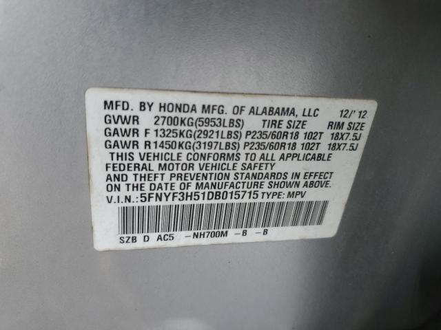 Photo 14 from auction – 2013 HONDA PILOT EXL with VIN 5FNYF3H51DB015715