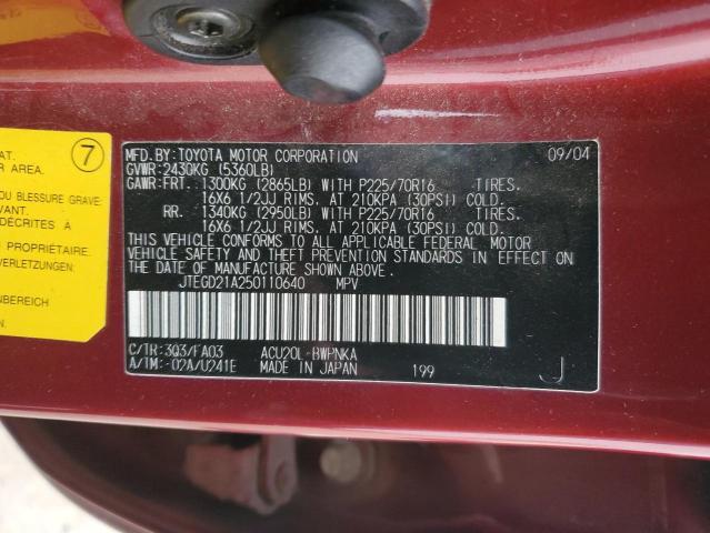 Снимка 14 от търг – 2005 TOYOTA HIGHLANDER с VIN JTEGD21A250110640