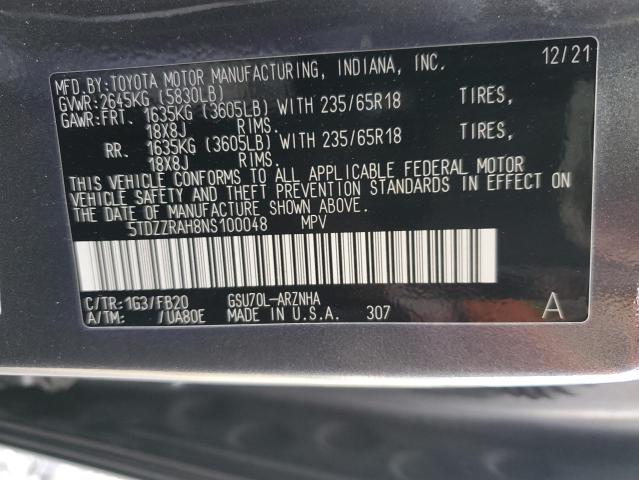 Photo 14 from auction – 2022 TOYOTA HIGHLANDER with VIN 5TDZZRAH8NS100048