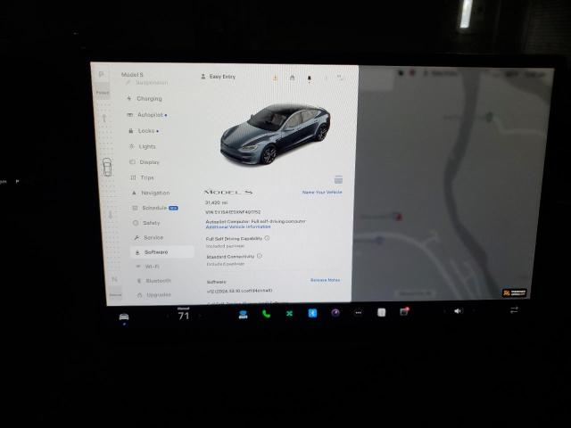 Photo 9 from auction – 2022 TESLA MODEL S with VIN 5YJSA1E5XNF491752