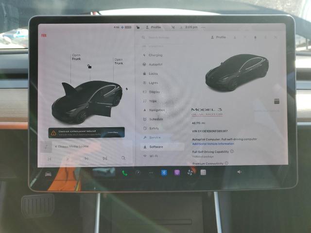 Photo 9 from auction – 2019 TESLA MODEL 3 with VIN 5YJ3E1EB0KF385367