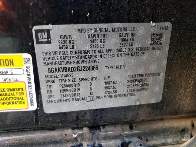 Photo 14 from auction – 2016 BUICK ENCLAVE with VIN 5GAKVBKD2GJ224866