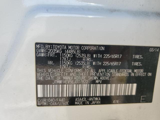 Photo 14 from auction – 2014 TOYOTA RAV4 XLE with VIN JTMWFREV5EJ007822