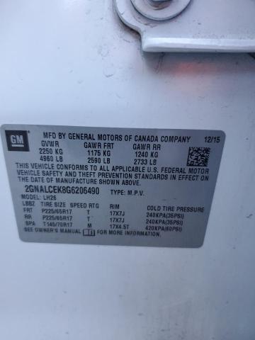 Photo 14 from auction – 2016 CHEVROLET EQUINOX LT with VIN 2GNALCEK8G6206490