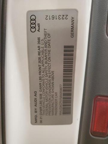 Photo 14 from auction – 2021 AUDI A5 PREMIUM with VIN WAUDACF51MA059977