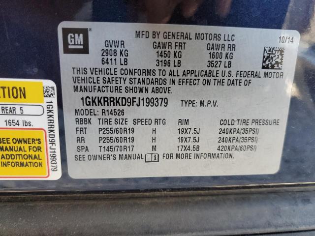 Photo 14 from auction – 2015 GMC ACADIA SLT with VIN 1GKKRRKD9FJ199379