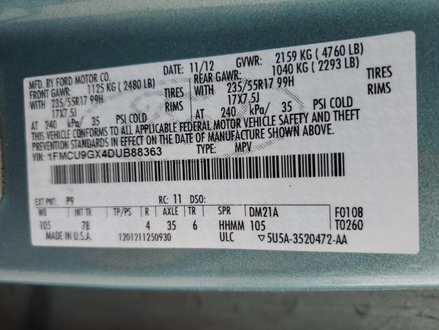 Photo 14 from auction – 2013 FORD ESCAPE SE with VIN 1FMCU9GX4DUB88363