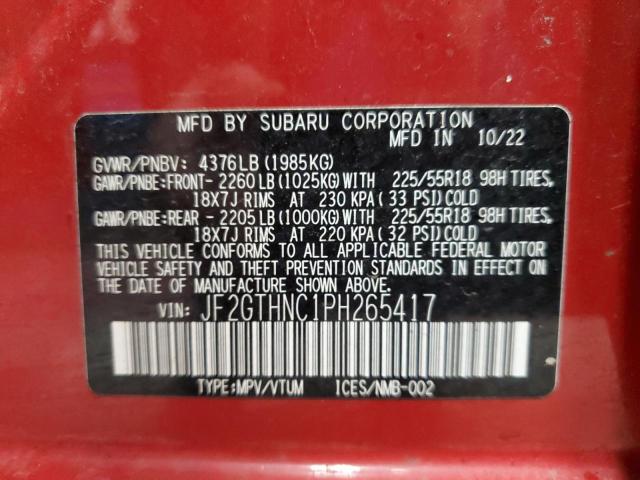 Photo 14 from auction – 2023 SUBARU CROSSTREK with VIN JF2GTHNC1PH265417