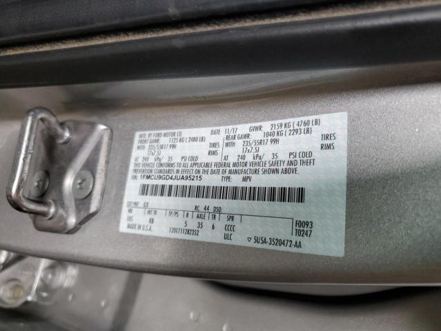 Photo 14 from auction – 2018 FORD ESCAPE SE with VIN 1FMCU9GD4JUA95215
