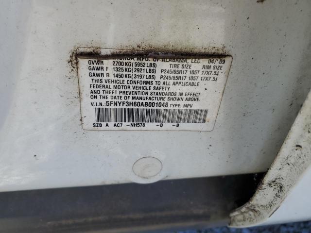 Foto 14 de la subasta – 2010 HONDA PILOT EXL con VIN 5FNYF3H60AB001048