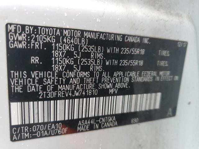 Photo 14 from auction – 2018 TOYOTA RAV4 LIMIT with VIN 2T3DFREV4JW741810
