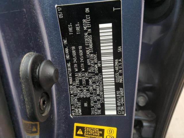 Photo 14 from auction – 2017 TOYOTA HIGHLANDER with VIN 5TDJZRFHXHS431031