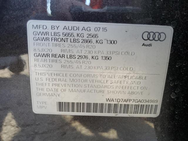 Photo 14 from auction – 2016 AUDI Q5 PREMIUM with VIN WA1D7AFP7GA034989