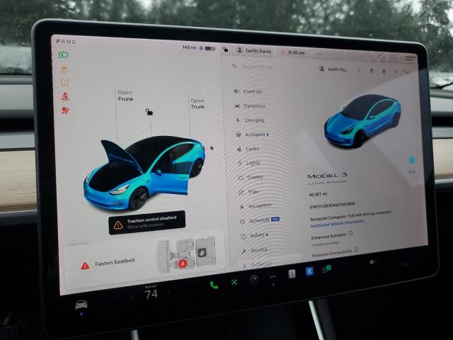 Photo 9 from auction – 2018 TESLA MODEL 3 with VIN 5YJ3E1EA9JF002869